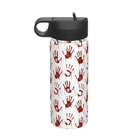 

Tideii Red Bloody Scary Hands2 for 18OZ Insulated Space Bottle Stainless Steel Water Cup with Straw Suitable for Outdoor Sports Unisex