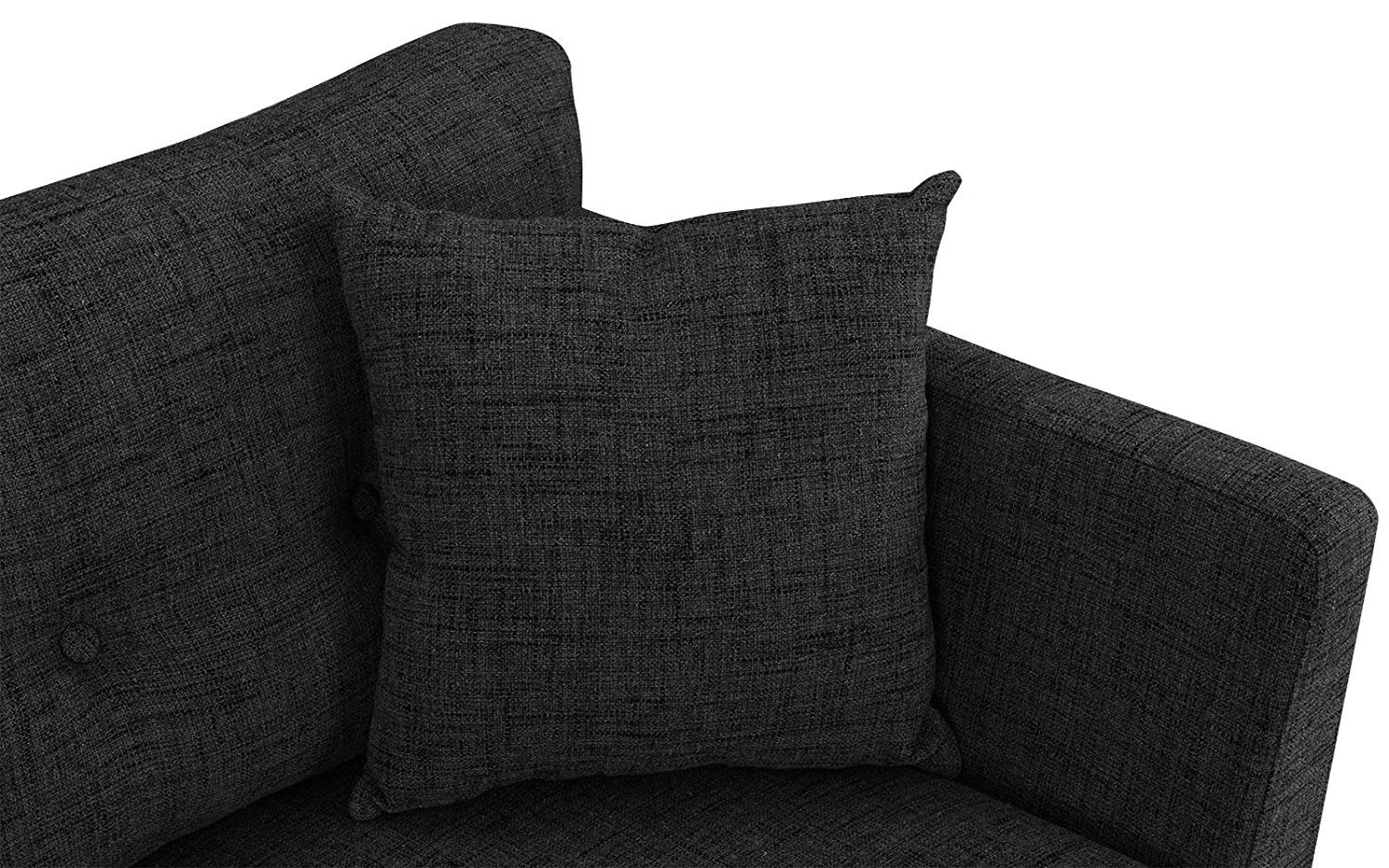 Upholstered Linen Fabric Loveseat Sofa 57 4 W Inches Black Walmart Com Walmart Com Upholstered Linen Fabric Loveseat Sofa 57 4 W Inches Black Walmart Com Walmart Com