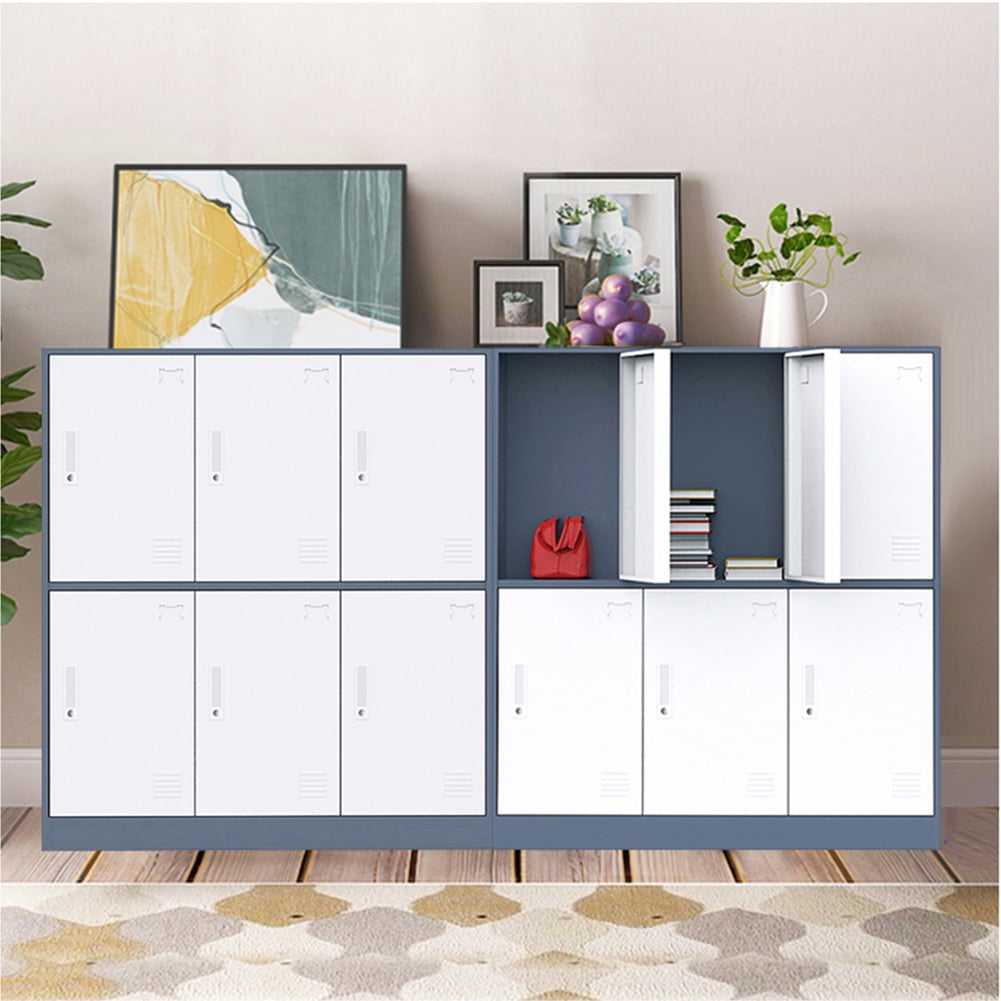 Kepooman 6-Door Metal Storage Cabinet, Locker Organizer for School & Home Storage Locker Organizer, Grey & White Kepooman 6-Door Metal Storage Cabinet, Locker Organizer for School & Home Storage Locker Organizer, Grey & White