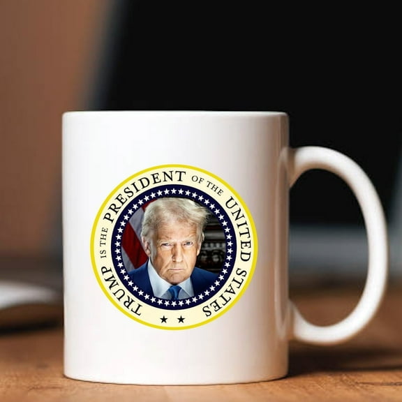 Trump Presidential Portrait Coffee Mug – Collector's Edition, 11oz Ceramic Mug, Political Gift for Conservatives