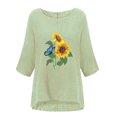 thumbnail image 4 of Camiseta holgada de manga 3/4 con cuello redondo y estampado informal para mujer Fridja  fjkfkj3213, 4 of 5
