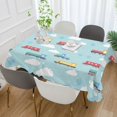 thumbnail image 2 of Yayeee Tablecloths 60" x 120" Rectangle Wrinkle Resistant Party Table Cover, Blue Trains Pattern, 2 of 8