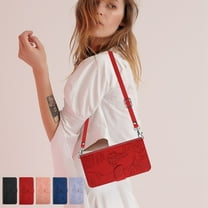 Dteck Crossbody Wallet Phone Case for iPhone 11, PU Leather Butterfly Embossed Magnetic Folio Flip Stand Cover with Shoulder Strap Lanyard Wristlet for Apple iPhone 11,Red