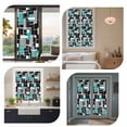 thumbnail image 7 of Teal Blue Black Geometric Window Privacy Film, Modern Abstract Art Block Static Cling UV Sun Blocking Heat Control Window Tint Day and Night, Non-Adhesive One Way Windows Privacy Cover 17.7''x39.3'', 7 of 7