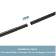 thumbnail image 3 of Kenney Steel Curtain Rod Extender Kit, 43" Adjustable Length, 5/8" Dia., Black, 3 of 5