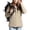 Khaki, variant on Women 3 Area Heating Jackets Soild Color With Detachable Hat Velvet USB Charging Heating Jackets Windproof And Hiking Coat Woman Warm Jackets Fuzzy Coats Justified Jacket Front Zip Jacket Light Weight