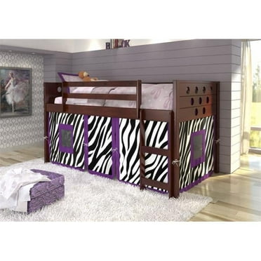PD-780ATCP-Z Twin Size Circles Low Zebra Tent Loft in Dark Cappuccino