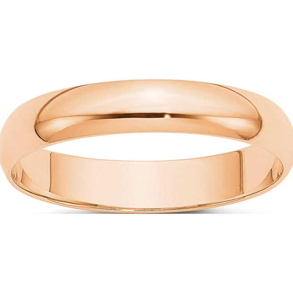 10K Rose Gold 4mm Ltw Half Round Band Size 12 Made In United States 1rhrl040-12