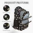 thumbnail image 5 of Forestfish 3-Piece Backpack Set for School,Large Capacity Teen Backpack with Insulated Lunch Bag & Pencil Case,Waterproof with Laptop Compartment & Side Pocket(Daisy A/Black), 5 of 7