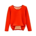 thumbnail image 3 of Women Autumn And Winter Casual Solid Color Long Sleeve Round Neck Multicolor Thickened Warm Top Thermal Underwear Thermal Top And Bottom for Men Pack Long Sleeve Thermal Shirt Womens Lined Shirt, 3 of 3