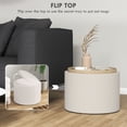 thumbnail image 4 of HOMCOM Round Coffee Table with Tray Top, Storage and Linen Upholstery, 4 of 10