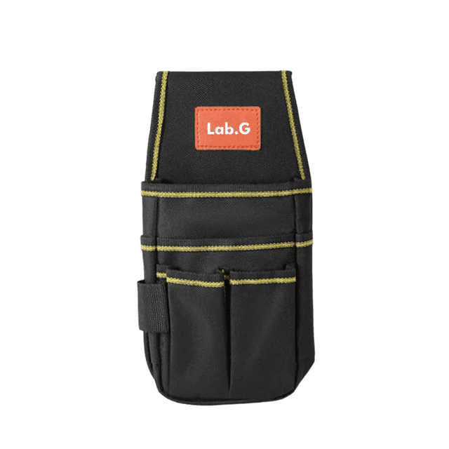 Bolsa Portaherramientas Profesional Cinturón Ajust 13 Compartimientos Lab.G Negro, Amarillo