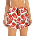 thumbnail image 2 of Picia Hand Drawn Tomatoes Pattern Women's 2 in 1 Athletic Running Shorts High Waisted Workout Casual Gym Sweat Shorts with Comfy Liner Zipper Pockets-Medium, 2 of 9