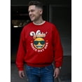 thumbnail image 2 of Vibin’ Since Day One - Cool Retro Emoji Smiley Graphic Men's Sweatshirt, 2 of 4