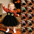 thumbnail image 3 of FUZHIQ Toddler Girls Halloween Dress Long Sleeve Tutu Dresses Big Eyed Cat Printed Princess Tutu Dress Fall Winter Clothes for Halloween Party Holiday, 3-4 Years, 3 of 9
