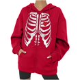 thumbnail image 1 of Chaqueta con capucha Punk suelta con cremallera y estampado de Halloween para mujer, abrigo, sudaderas con capucha, abrigo Pompotops qwe15353, 1 of 8