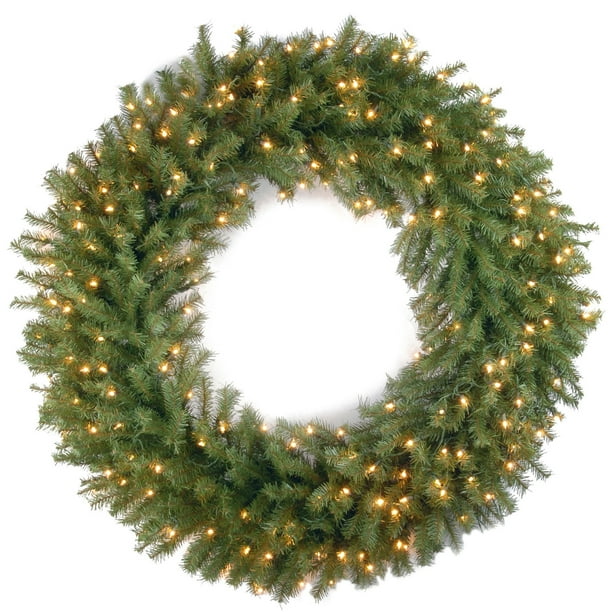 National Tree 42 Norwood Fir Wreath With 150 Clear Lights Walmart Com Walmart Com