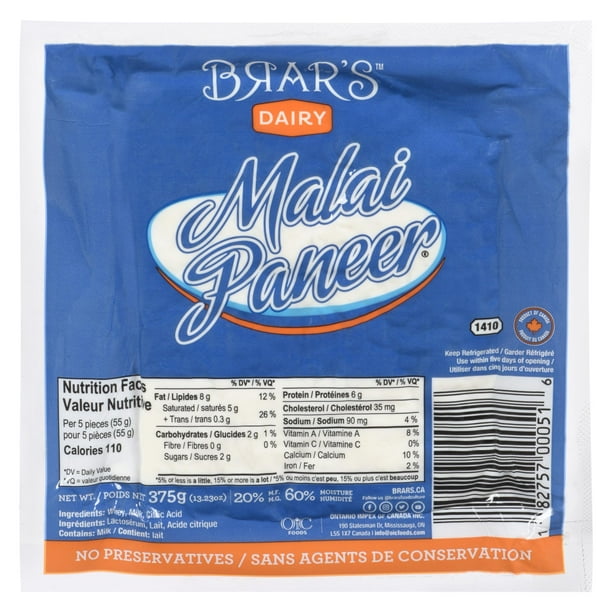 Brar's Malai Paneer, 375 g Walmart.ca