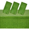 3 Pack Plastic Grass Tablecloth, Green Table Covers for Golf Party, 54 x 108 in