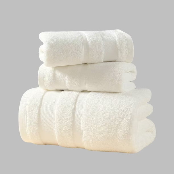 Xiao Hua 4 paños suaves, blancos, 74x34cm - Toallas de baño de algodón para la cara y el cuerpo, paños absorbentes para la cara y el cuerpo.