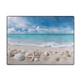 thumbnail image 2 of Seastars Seashells on Beach Area Rugs Soft Non-Slip Floor Mats Large Nursery Carpets Doormat for Living Room Bedroom Hotel Decor 63"x48", 2 of 7
