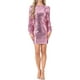 thumbnail image 2 of Vestido de lentejuelas para mujer Inspire Chic, con mangas de farol, cuello redondo, ajustado, mini vestido, XS, rosa, 2 of 6