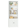 thumbnail image 7 of Furmax 1 Piece 4-Shelf Farmhouse Bookcases 4-Tier Bookshelf with Adjustable Shelves&Doors,Storage Cabinet for Home Living room,Kitchen,Office,White, 7 of 7