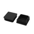 thumbnail image 3 of 40mmx40mm Plastic Blanking End Cap Square Ribbed Tube Insert Plug Black 10pcs, 3 of 4