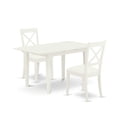 thumbnail image 2 of East West Furniture Norfolk 3-piece Wood Dining Set with X-Back Chairs in White, 2 of 6