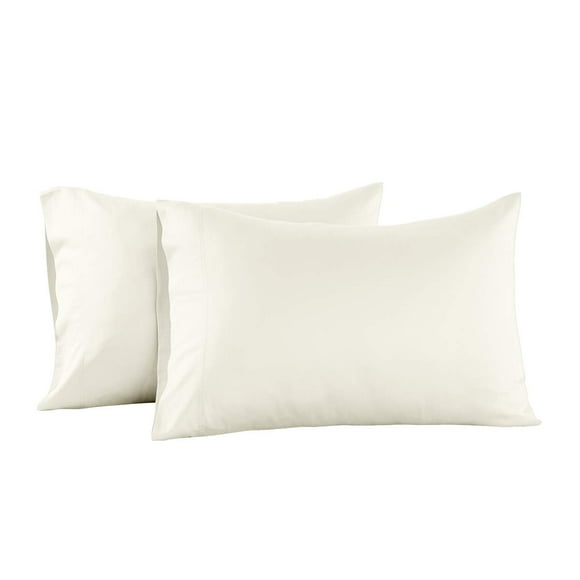 Taies d'Oreiller en Viscose de Bambou, Format Très Grand, Ensemble de 2 Taies d'Oreiller Fraîches et Douces, Ivoire