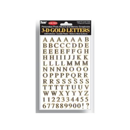 Pioneer Letter Stickers Gold