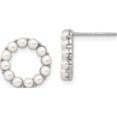 thumbnail image 1 of Sterling Silver Rhodium-Plated 2-2.5Mm Button Fwc Pearl Earrings (Width 12.1) (Length 12.1) - Jbsp, 1 of 5