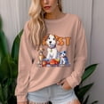 thumbnail image 5 of Women's 330g 100% Cotton Pet Dog Pattern Dropped Shoulder Crew Neck Sweatshirt, 5 of 15