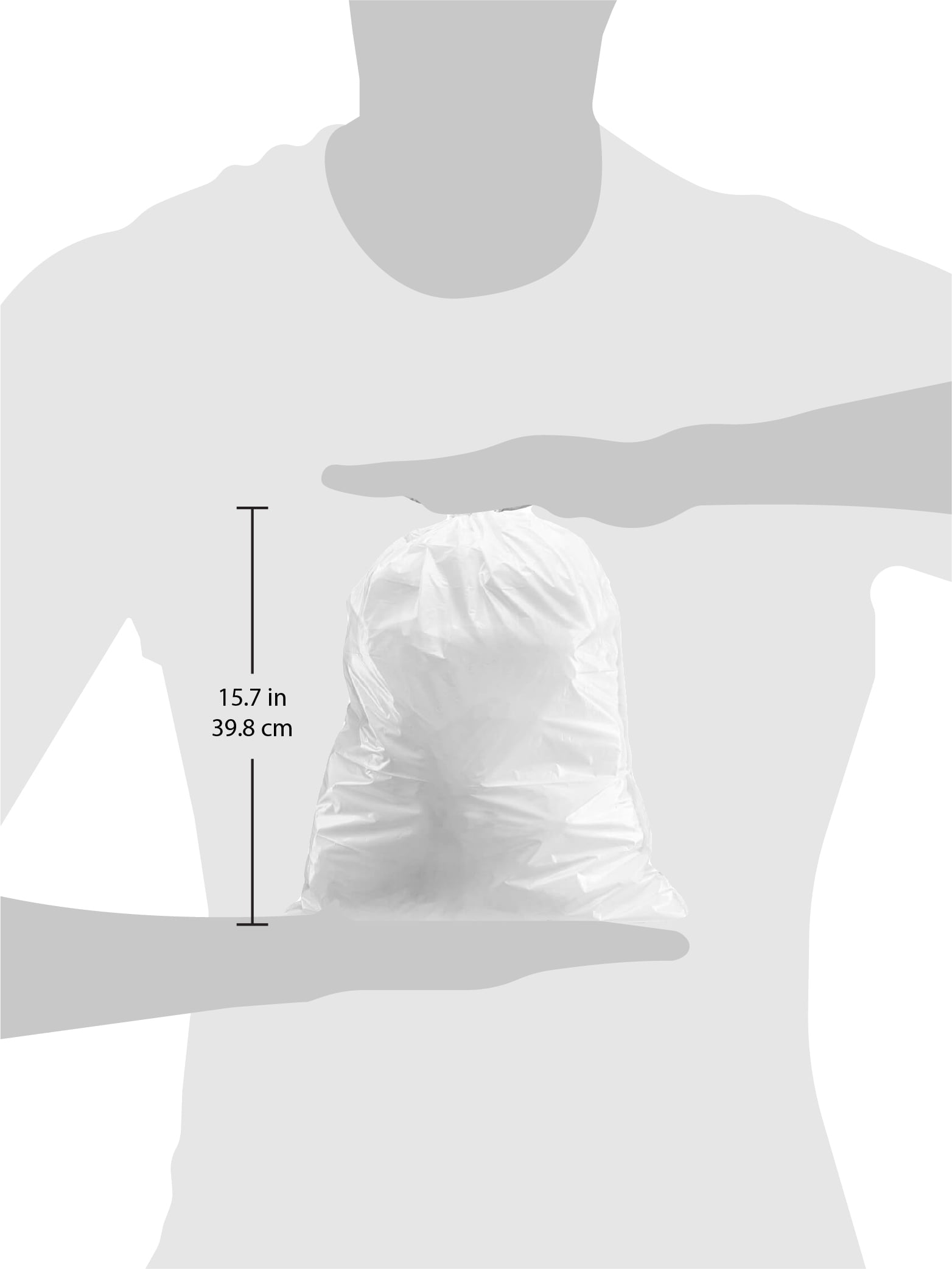 Simplelisa Code P 2 Packs(100 Count) 13-16 Gallon Heavy Duty Drawstring  Plastic Trash Bags Compatible with simplehuman Code P | 1.2 Mil | White