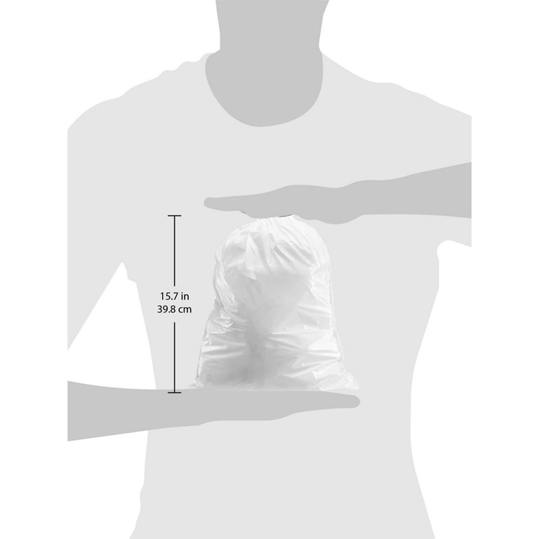  Plasticplace Trash Bags simplehuman (x) Code R Compatible (200  Count) │ White Drawstring Garbage Liners 2.6 Gallon / 10 Liter │ 16.5 x  18 : Everything Else
