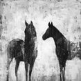 thumbnail image 3 of Chevaux Noir et Blanc - Toile 36"x36 Pouces - Impression à la Demande, 3 of 5