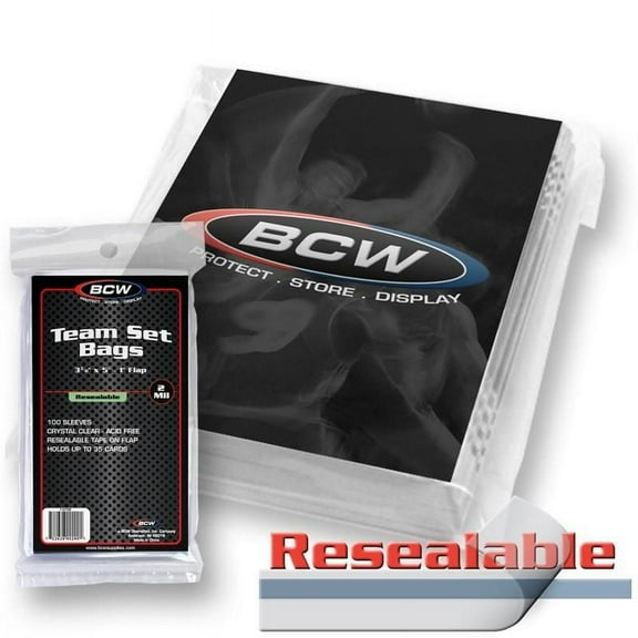 BCW Team Bags Resealable Sleeves 100ct
