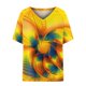 thumbnail image 4 of Camiseta de manga corta con cuello en V estampada informal para mujer a la moda Fridja bn5670, 4 of 5