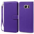 thumbnail image 1 of Étui S7Edge pour Samsung Galaxy Étui Portefeuille en Cuir pour Samsung Étui S7 Edge Couverture Souple à Rabat pour Samsung S7 Étui 7 Edge Violet Foncé - Sangle pour Samsung S7, 1 of 6