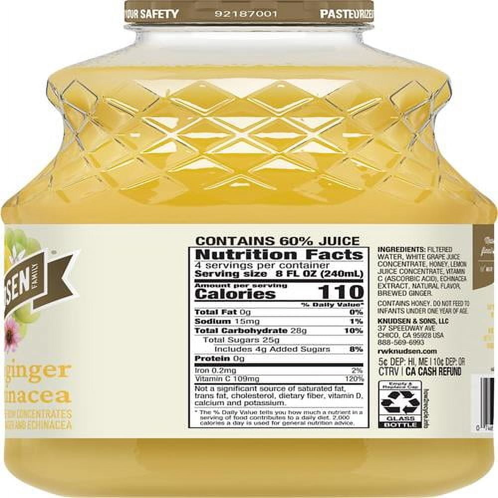 R.W. Knudsen Simply Nutritious Lemon Ginger Echinacea Juice Blend, 32 Ounces - Pack of 2