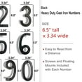 thumbnail image 5 of Floating Mount Colonial Cast Iron House Address Number, Rustic House Numbers, Number 6, 6.5 inches, Matte Black, KE-CL6-6, 5 of 5