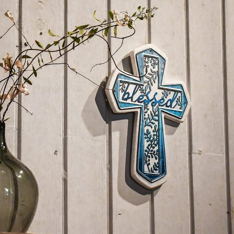 Retro Handmade Log Wood Cross Baptism Cross Wall Decor Spiritual Religious  Crosses Small Wooden Cross Room Church & Home for Wall Table Decor Outdoor Wooden  Crosses Gifts with Hook for Hanging Wall 