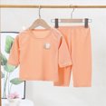 thumbnail image 2 of KPOPLK Toddler Little Girls Pajamas Long Sleeve Shirt and Pants Sleepwear Winter Kids Pjs Set Nightgown 1-14 Years Size 18-24 Months,Orange, 2 of 4