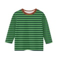 thumbnail image 4 of Ndbuld Girls' Long Sleeve Tees Kids T-Shirts Soft Toddler Girls Crewneck T-Shirts Rollbacks Green 110cm/43in 3Y, 4 of 5