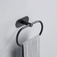 thumbnail image 3 of WSBArt Self Adhesive Towel Ring for Bathroom Stainless Steel Hand Towel Holder No Drilling Modern Hand Towel Hanger Wall Mount, Black, 3 of 9