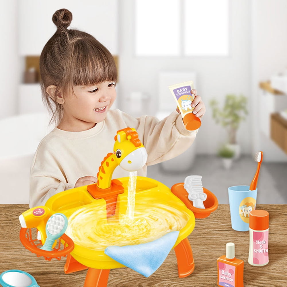 CSCHome Kids Toys Electric Cycle out of the Water Fishing Table Can Wash Dishes Wash Dishes Wash Washing House Toys(Crab fishing platform)