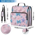 thumbnail image 3 of Water-Resistant 3-Ring Binder Organizer with Multiple Pockets Zipper Binder Bag for Office Seashells and Bows, 3 of 8