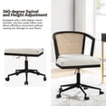 thumbnail image 2 of 360-Degree Swivel Office Chair Height Adjustment Ratten Backrest Desk Chair 250lbs for Adults Black, 2 of 9