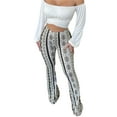 thumbnail image 1 of goowrom Femmes Boho Taille Haute Impression Stretch Cloche Bas Fusée Pantalons de Palazzo Pantalons, 1 of 7