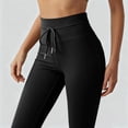 thumbnail image 5 of BOMYJESK Flare Leggings for Women Yoga Pants with Pocket High Waist Bootcut Pants Tummy Control Casual Workout Bell Bottoms Black XL, 5 of 7